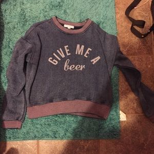 Give me a beer cropped sweater
